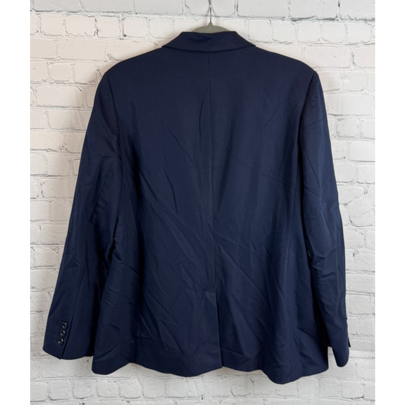 CHICO'S blue cotton blend classic blazer jacket size 2 (L) - Picture 6 of 7